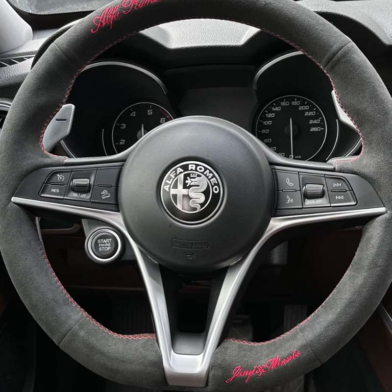Pro Alfa Romeo 40mm Samolepka s emblémem na volant auta Odznak na ovladači středové konzole Pro Alfa Romeo Giulietta Mito Giulia Stelvio Br