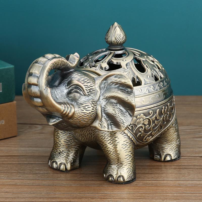 European Style High-Foot Elephant Incense Burner for Dining Room & Living Room