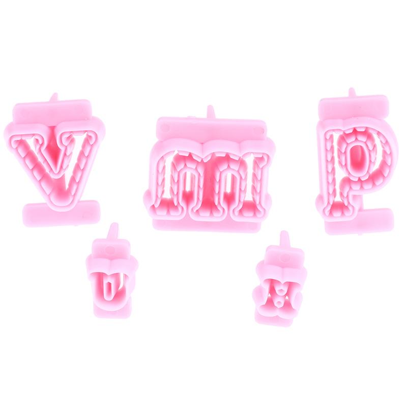 Diy Alphabet Cake Mold Letter Cookies Cutter Words Press Stamp Embossing Mould Plastic Letter Fondant Cake Biscuit Baking Mould