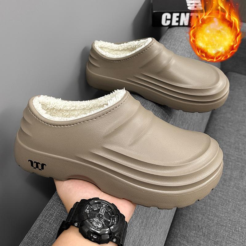 Men Winter Warm Home Shoes Waterproof Garden Shoes Indoor Slip On Concise Shoes for Men