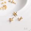 14K Gold-Filled Color-Preserving 3D Origami Crane Pendant Earrings Charm