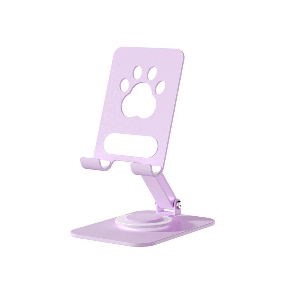 Foldable Foldable Phone Tablet Holder Adjustable Mobile Phone Stand Cat Paw Tablet Stand Desktop фиолетовый