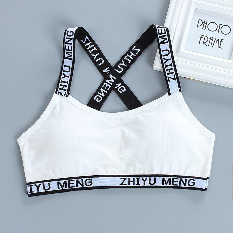 Young Girls Bra Cute Cotton Topic Teenage Training Underwear Natural Sling Fahsion Vest