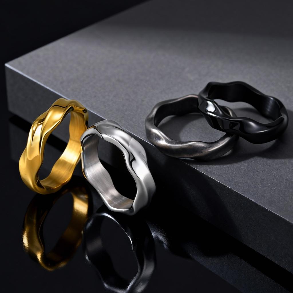 Klassieke Mobius Roestvrijstalen Ringen voor Mannen, Gedraaid Patroon Vingerband Ringen, Eeuwige Liefde Retro Sieraden Bruiloft Verloving
