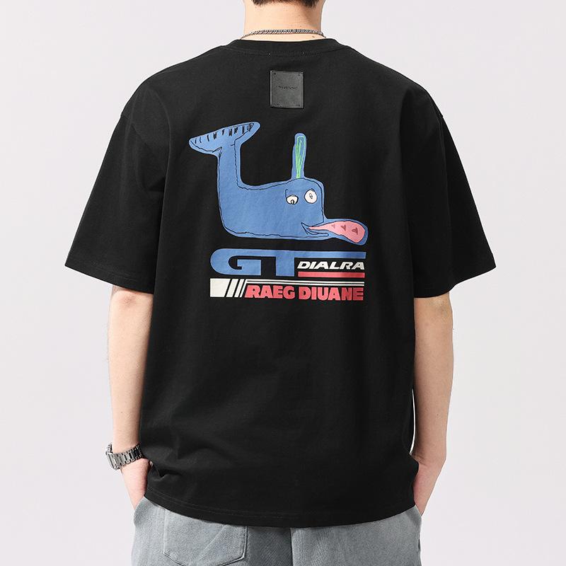 New Casual Half-sleeved Summer T-shirt Short-sleeved Loose Casual Printed T-shirt Men