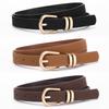 Pin Buckle Business Waist Belt Luxury Design Frosted Waistband Suede Leather Belt  For Women
