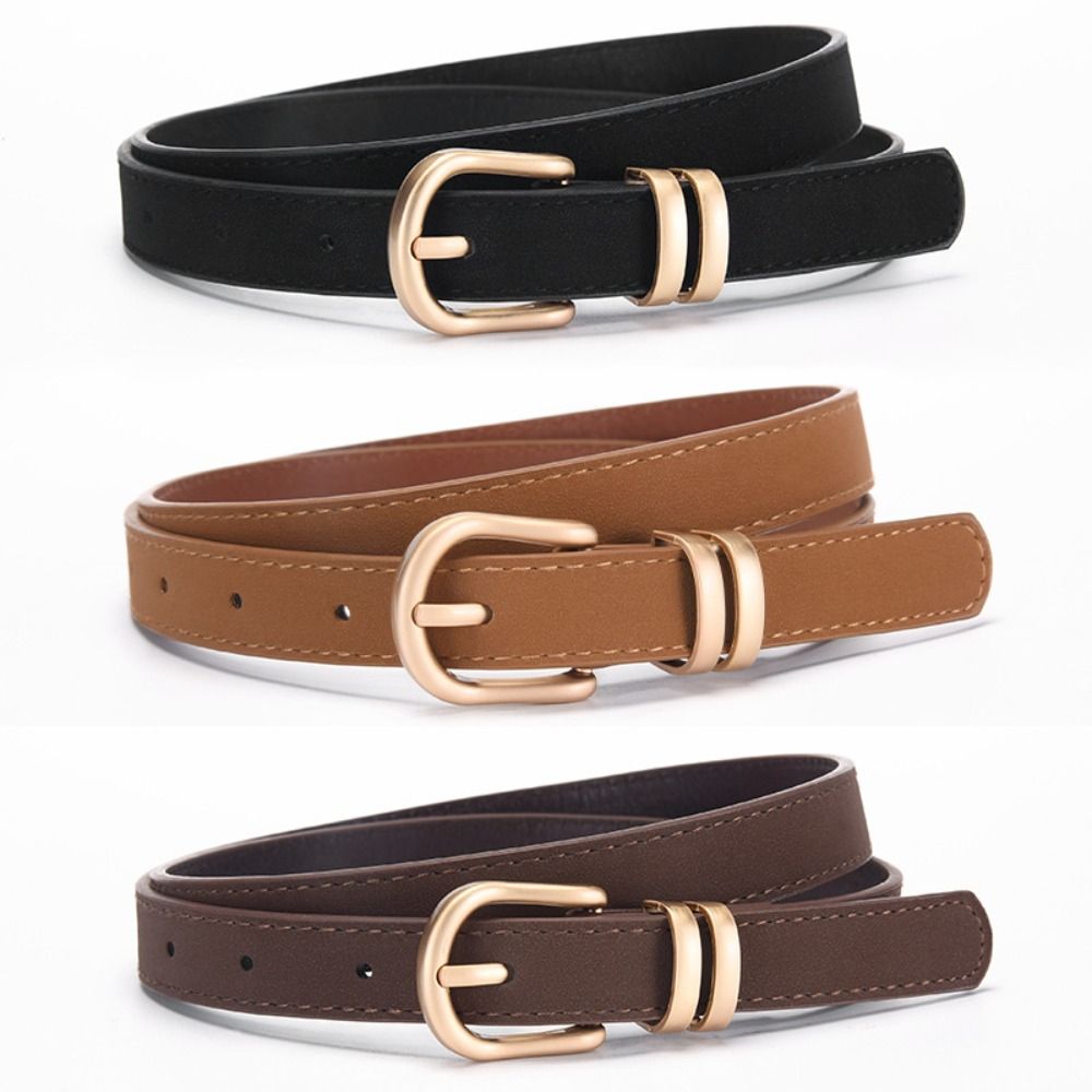 Pin Buckle Business Waist Belt Luxury Design Frosted Waistband Suede Leather Belt  For Women