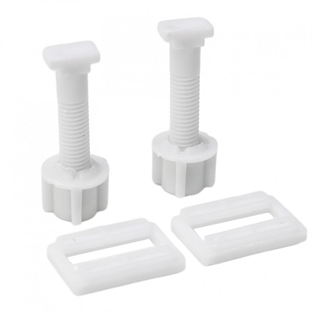 Toilet Hinge Screws White 2*Sliding Plates Accessories