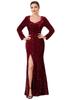 Ever-Pretty Women's Shiny Long Sleeves Sweetheart Fishtail Sequin Front Slit Bodycon Evening Dresses