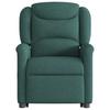 Massage Recliner with Rising Function Dark Green Fabric