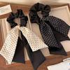 Zhao Lusi Style Polka Dot Bow Hair Tie – Korean Elastic Ponytail Accessory for Girls
