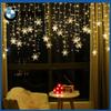 3.2M Christmas Snowflakes LED String Lights Flashing Fairy Curtain Lights Waterproof For Holiday Party Wedding Xmas Decoration