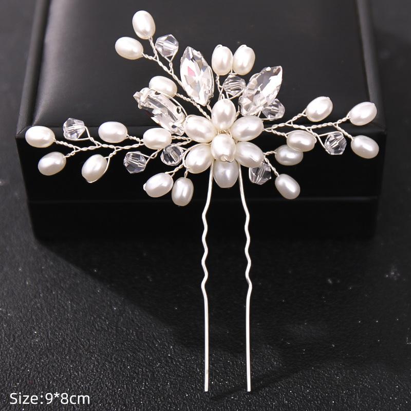 Fashion Crystal Pearl Rhinestone Hairpins Stick Hair Clip For Women Bridal Hair Accessories Party Wedding Hair Clips Jewelry
