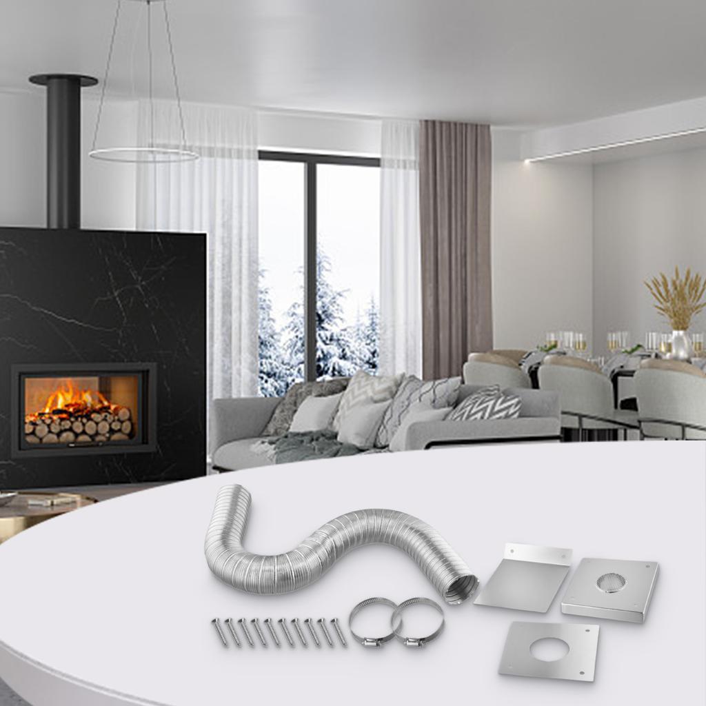 Frischluftansaugkit für Pelletofen für 2 Zoll Rohr mit flexiblem Schlauch