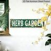 2D Flat - 1pc Vintage Metal Herb Garden Sign, Rustic Green Wall Decoration, 15.7×3.94inch- Perfect for Home, Café, Bar, Garage, Country House, Garden