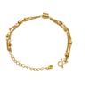 Elegant Women's Double-Layer Bracelet: Brass Plated, Simulated Gold, Featuring Luck Beads, Versatile and Exquisite Design.