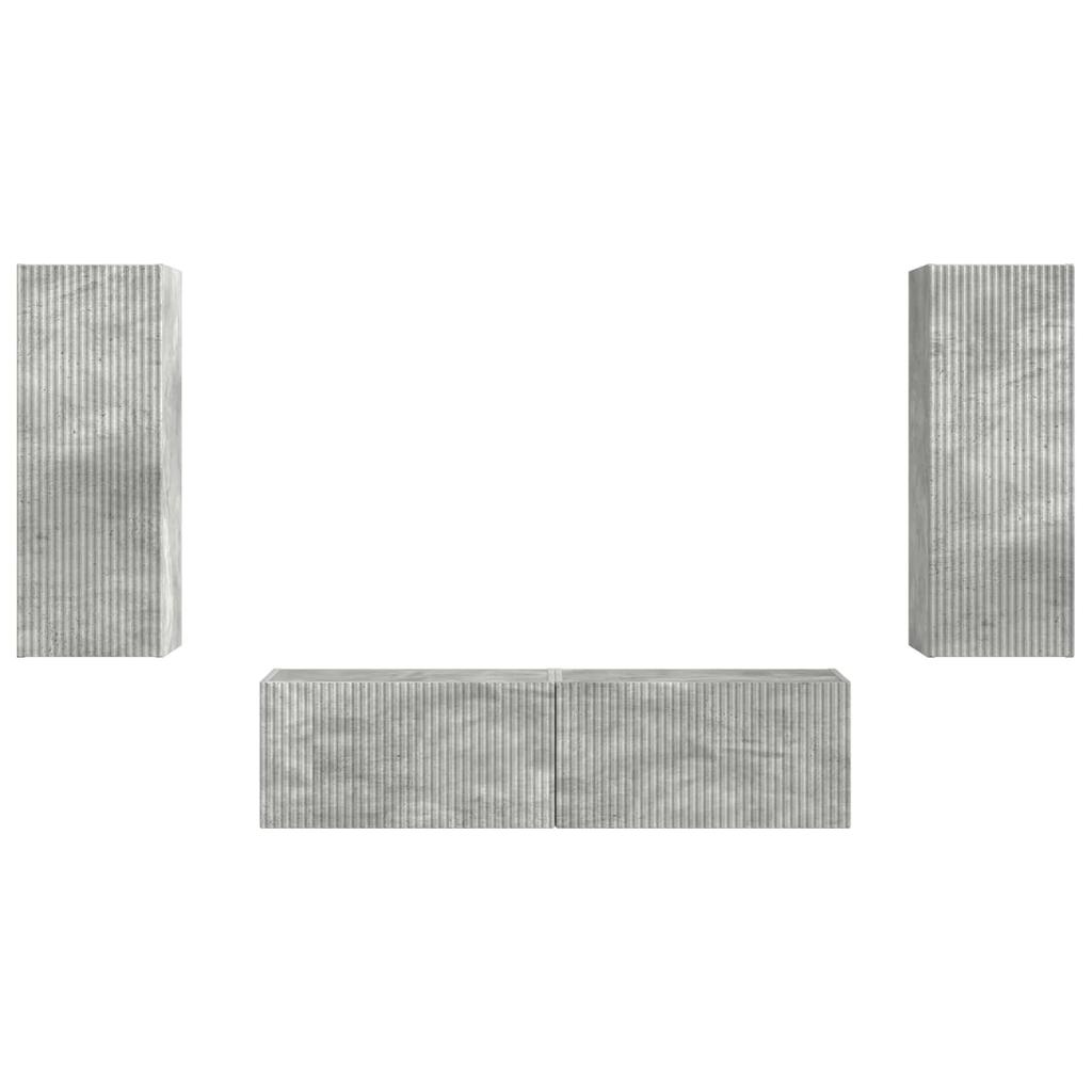 Wall Mounted TV Cabinet Set 2 pcs Concrete Grey Particleboard