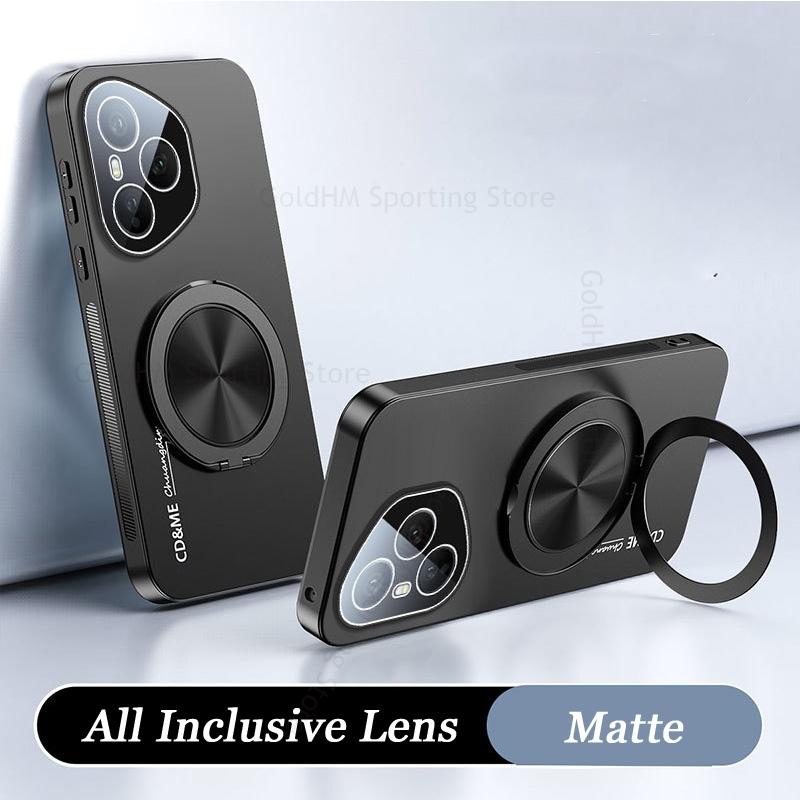 

Защитная пленка для HD-объектива, мягкий бампер, матовый чехол для телефона Honor 400 Pro 300 Ultra, магнитный держатель-кольцо для пальца с вращением на 360°, подставка, задняя крышка для Honor X70 X60 Pro Fundas For Honor 400 чёрный