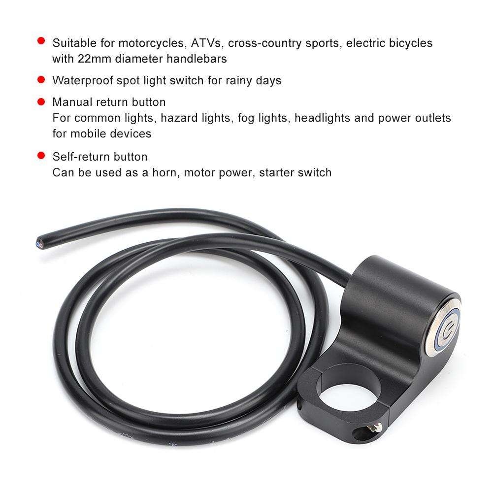 22MM Stainless Steel Spot Light Switch Modification Handlebar Switch With Power Sign