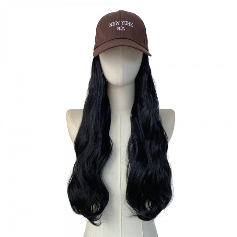Wig Cap Long Wavy Hair Wave Synthetic Daily Use Black