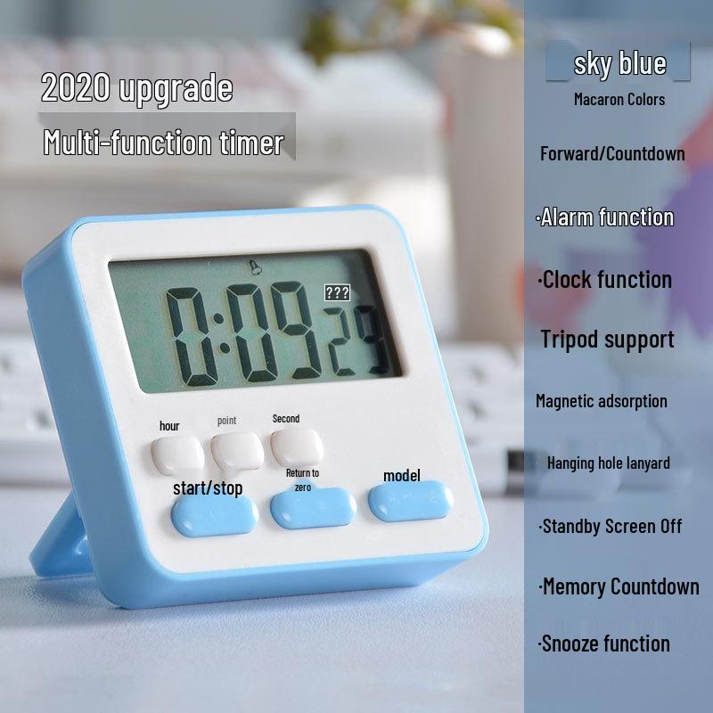 Customizable Kitchen Timer and Alarm Clock with Labeling Option for Students and Silent Mode