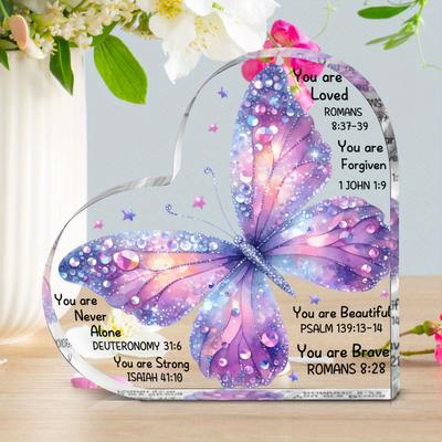 Inspirational Butterfly Acrylic Plaque - Perfect Christian Birthday Gift for Women, Mom, Sister, or Colleague | Versatile Home Decor Sign, Religious S