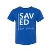 Unisex Christian Graphic T Shirt With Saved By Grace Typography And Modern Verti