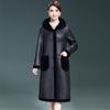 Neue Mode Pu Leder Jacke Frauen Winter Schafe Scher Leder Pelz Zusammen Mit Kapuze Mantel Tragen Beide Seiten Schaffell Mäntel