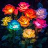 Rose Light Solar Powered Garden Lamp Waterproof Yard Decorations Outdoor Balcony Flower Garden Stake Solar Light Cemetery Decor