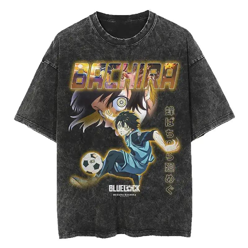 Blue Lock Dynamic Leader Oversized Vintage T-shirt Designer Illustration Pattern Street Harajuku Summer 2025 New