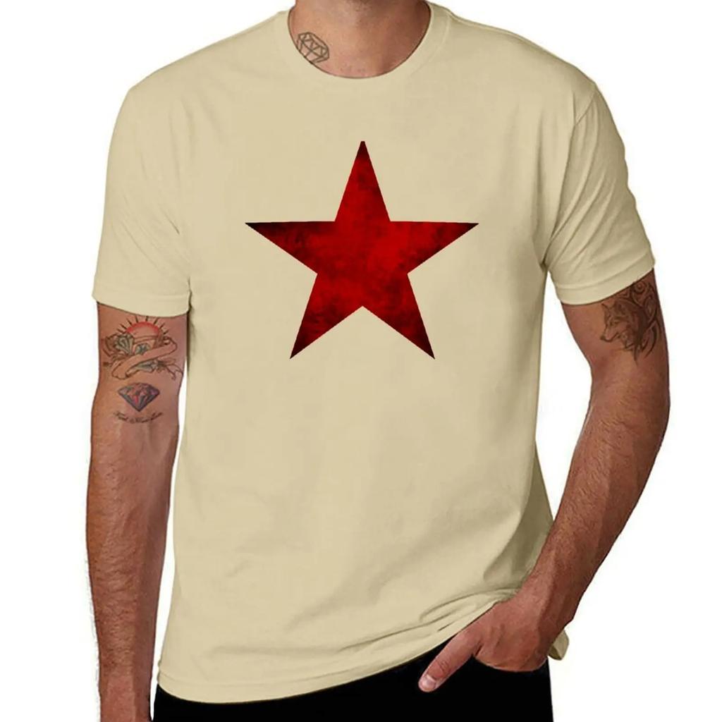 Red Star of the Winter Soldier T-Shirt oversizeds vintage clothes quick drying korean fashion cotton t-shirt