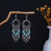 Vintage Ethnic Miao Silver Alloy Teardrop Tassel Earrings