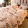 Lamb Wool Blanket Thickened Double Layer Flannel Keep Warm Quilt with Cotton Wadding Soft Sheet Double/single Bed Household Bedding Autumn Winter