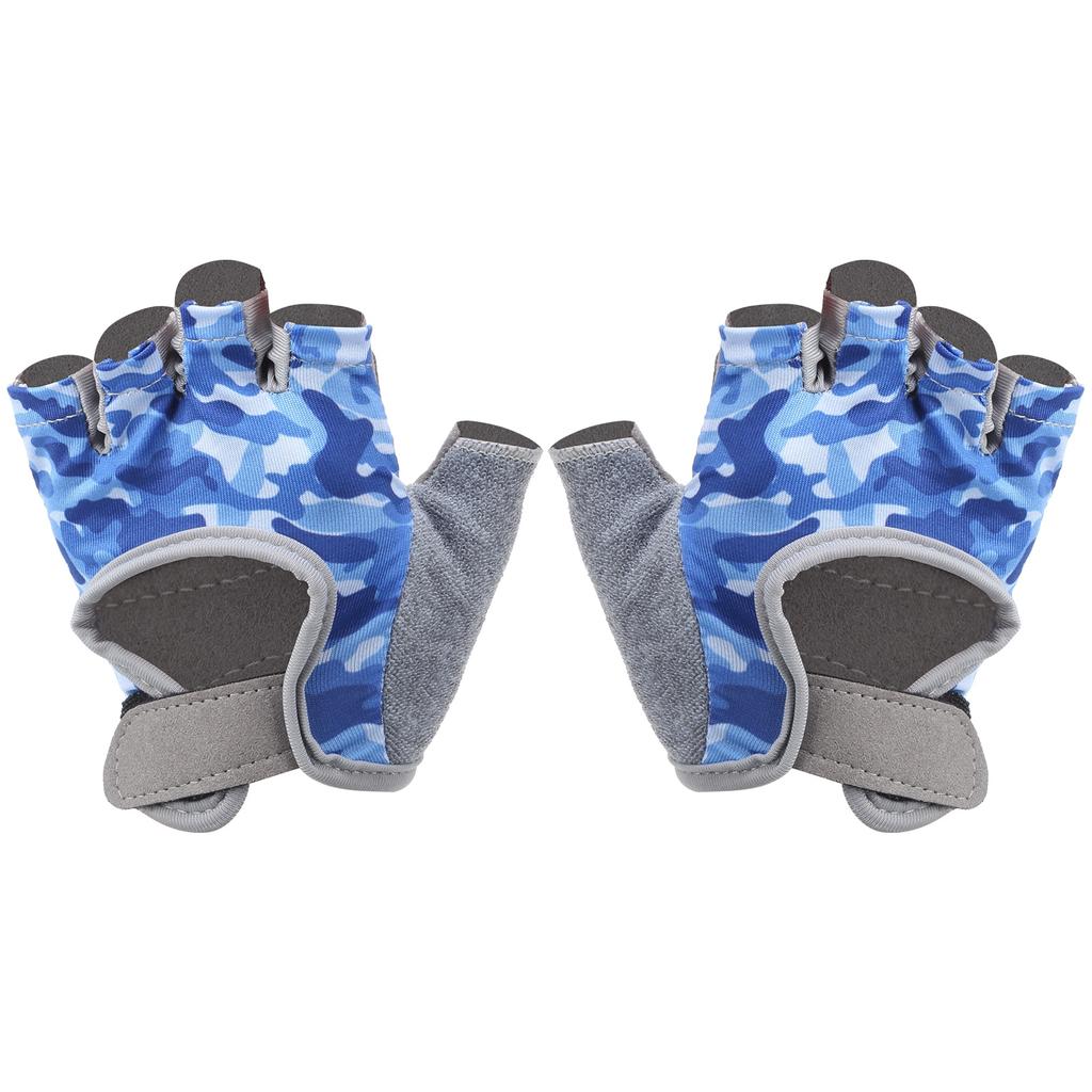 NonSlip Blue Half Finger Cycling Children S Gloves Fitness Riding Protective Equipment(XXS )