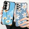 Daisy Flowers Aesthetics Plating Phone Case For Samsung A17 A07 A37 A57 A16 A56 A15 A55 A14 A54 A13 A53 A26 A36 A25 A35 A24 A34