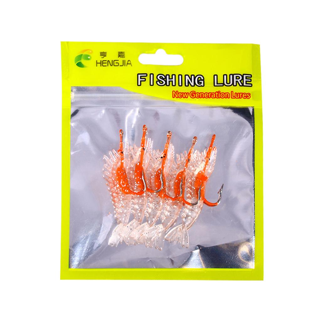 Luminous Shrimp Fake Baits Soft Simulation Prawn Lure Fishy Smell Artificial Trout Bait Single Hook Sea Fishing Tackle