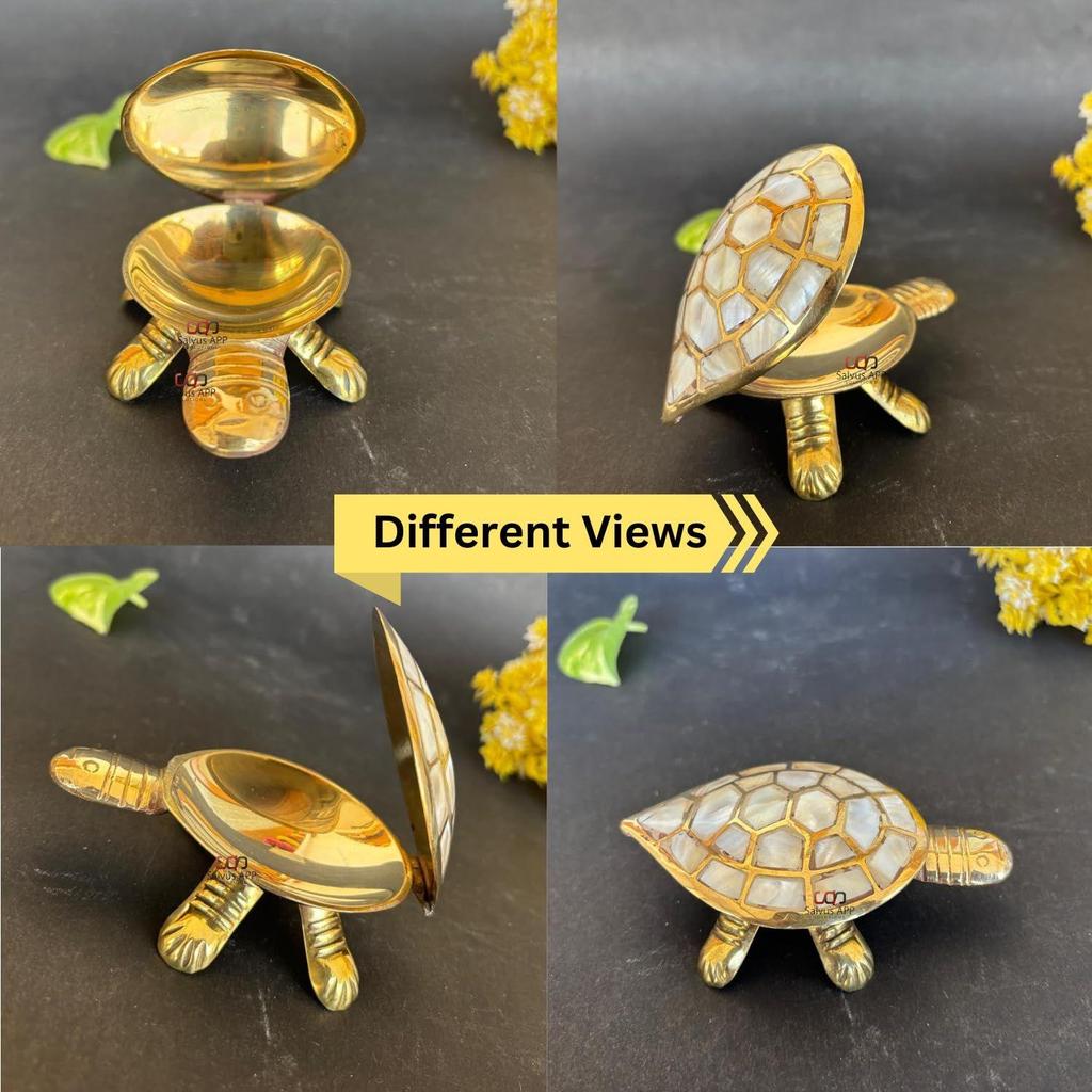Brass Marble Print Turtle Feng Shui for Home Decoration Or Good Luck to Attract Positive Energy.(4 inch)