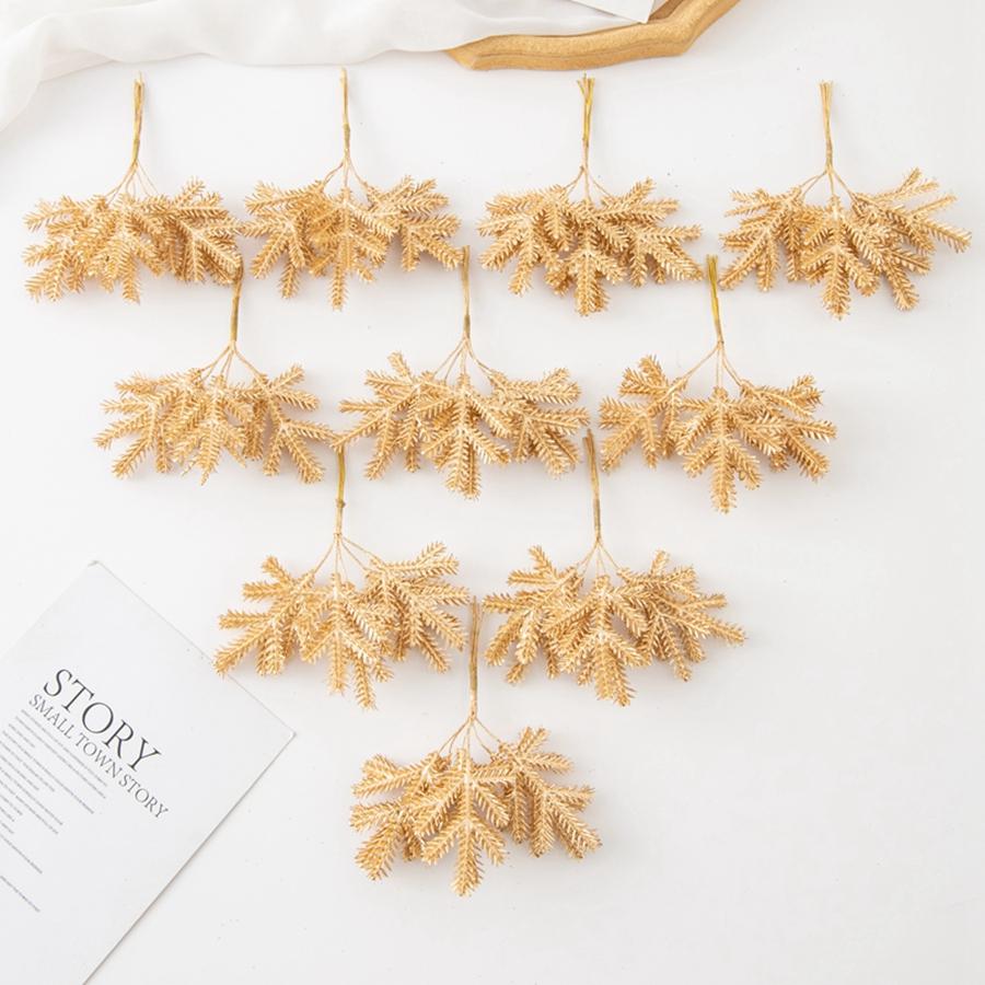 1/5Pcs Artificial Plants Golden Fake Branch with frost Christmas Tree Materials Home Wedding Decor Photography Background Wall