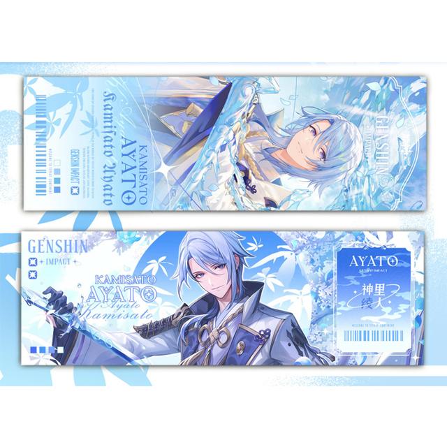 Genshin Impact Collection Karty Hry Záložka Furina Neuvillette Wriothesley Laser Oboustranná vstupenka Anime Tarotová karta Dárek