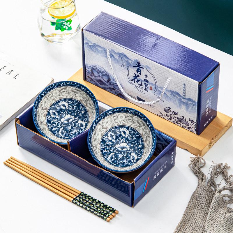 Ceramic Bowl and Chopstick Gift Set