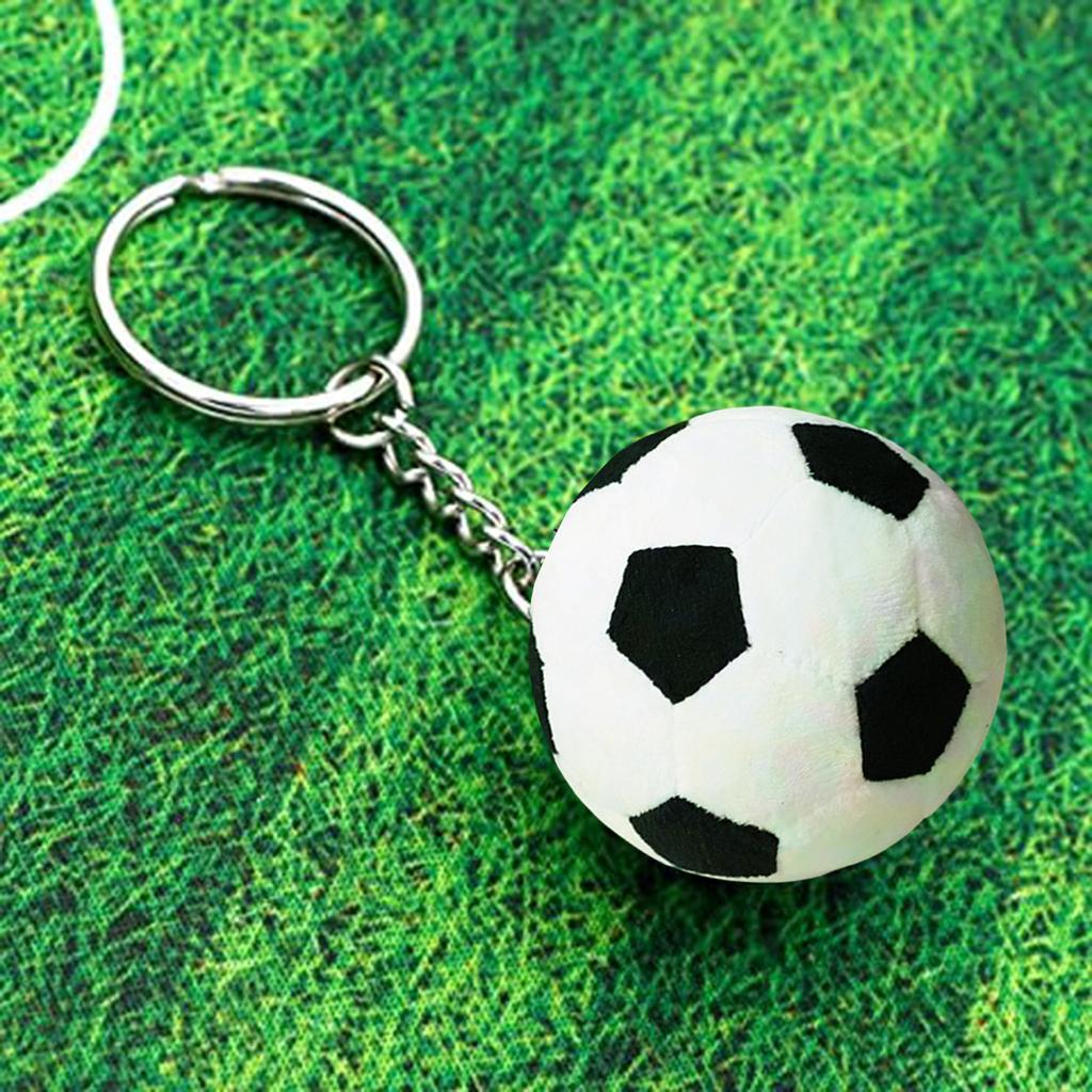 Fashion Plush Football/Basketball Charm Keychains Ornament Unique Women Car Keyring Backpack Handbag Pendant Key Holder