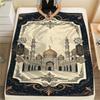 1Pc Muslim Print Flannel Blanket, High Quality Comfortable for All Seasons, Home Decor, Warmth and Comfort, Perfect for Christmas Gifts W134