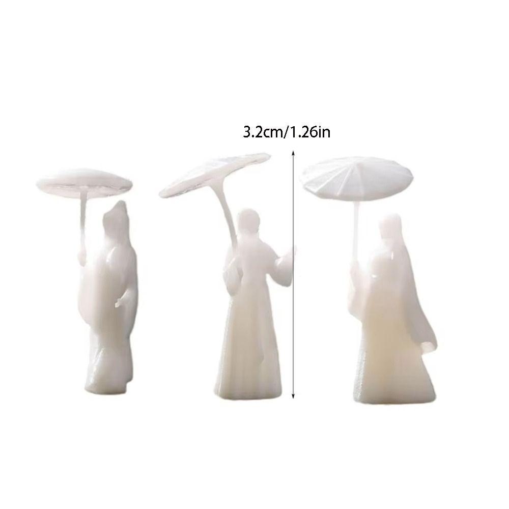 3pcs Classical Miniature Ornaments Chinese Style Girl Statue Garden Sculptures  Bedroom