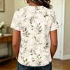 Women's Casual Raglan Sleeve Crew Neck Floral Print Short Sleeve Top Lightweight Comfortable Fit Soft Fabric