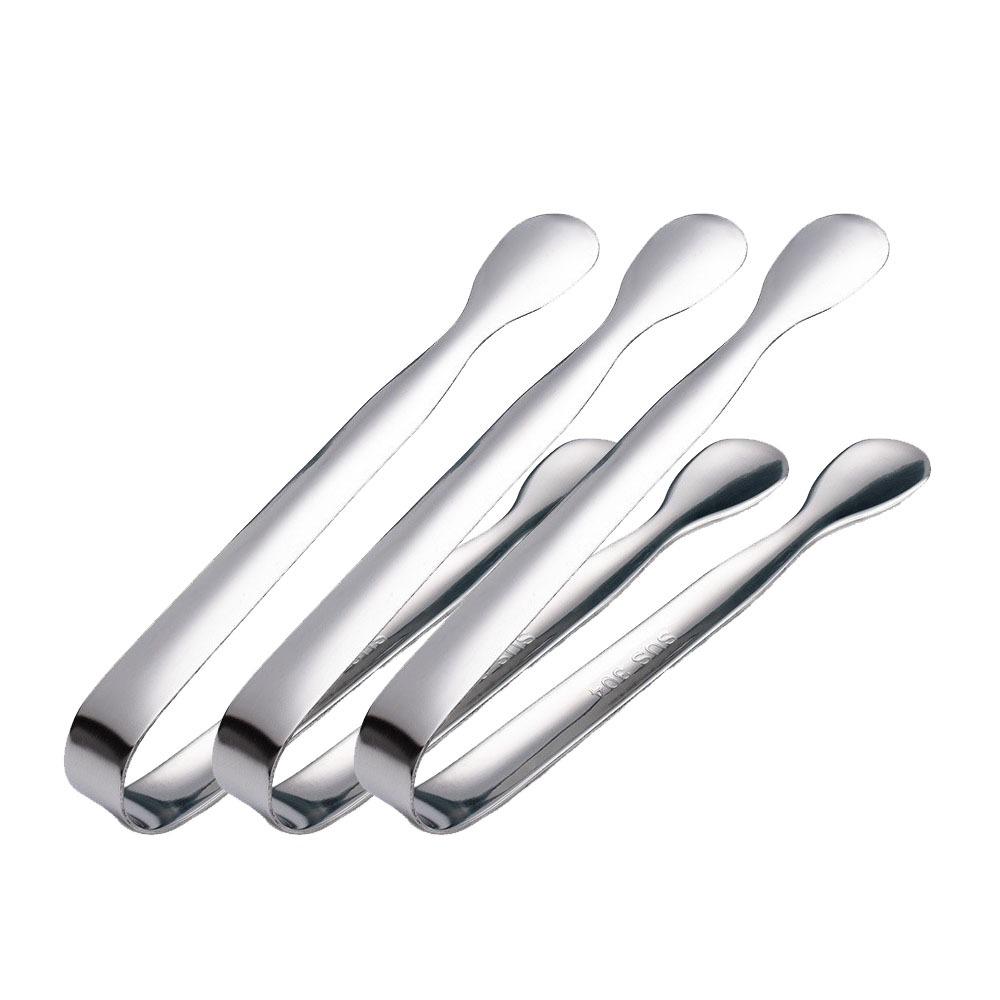

3pcs Stainless Steel Ice Cube Sugar Tongs Thickened Non Slip Bread Meat Fruit Clamp Ice Clamp Tool Cocktail Ice Tongs Coffee Bar серебряный