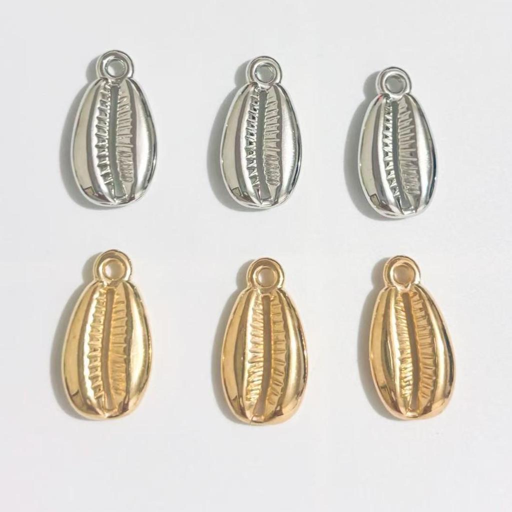 Cross-Style Electroplated Plastic Pendant Charm for DIY Jewelry