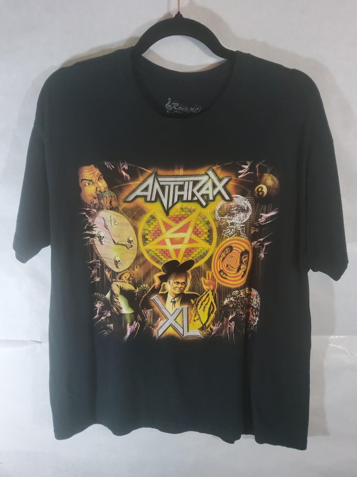 Anthrax All Album Double Sided Graphic T-Shirt Size Large Black Official... Unisex T-Shirt S