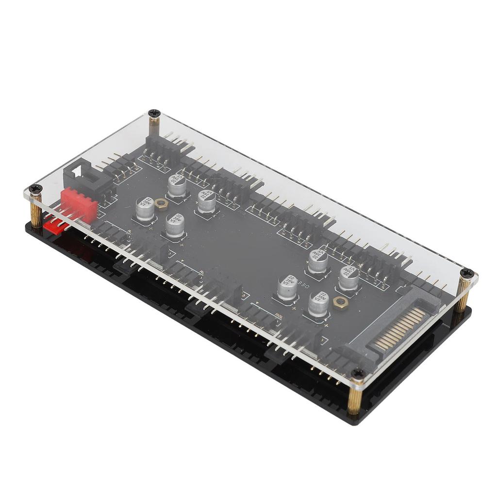 12V 4PIN ARGB PWM Hub Professional 2 In 1 RGB Dimming PWM Temperature Control Speed Regulation 8 Ports for Computer
