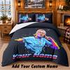 Erling Haaland Pattern Bedding 3Pcs Set Custom Name, Bed Sheet And Pillowcases For Home Bedroom