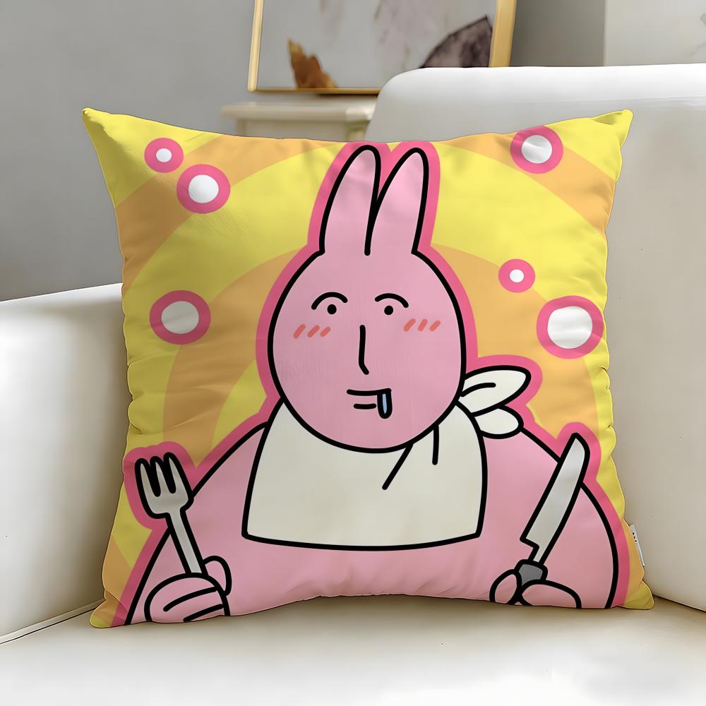 Klassische Cartoon-Freund Hase Kissenbezug Weich Leicht zu Waschen Kissenhülle Vielseitig für Sofa Bett Reisen und Büro